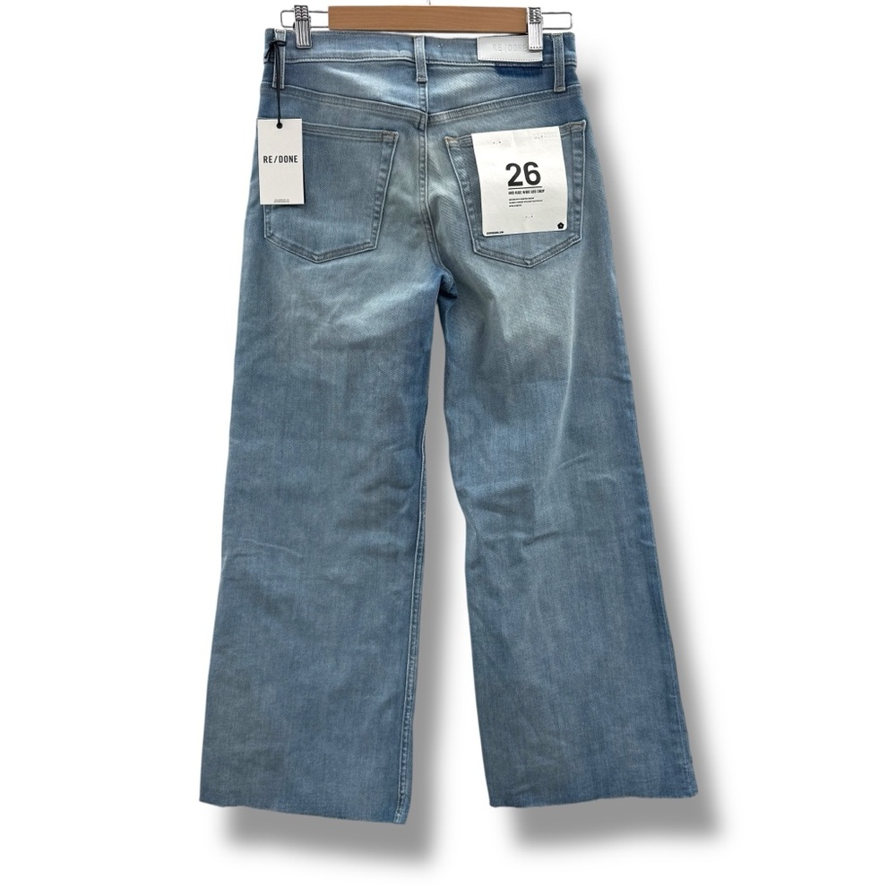 Re/Done NWT Marea Cropped Jeans Women’s Size 26 Wide Leg Mid‎ Rise Light Wash - Picture 5 of 13